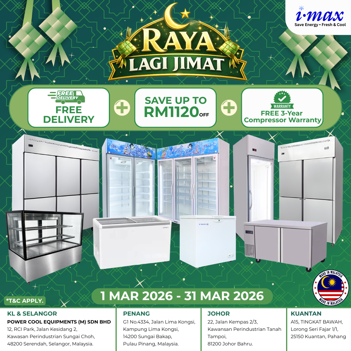 Imax Malaysia Raya Lagi Jimat commercial refrigerator and freezer promotion
